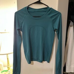 Teal lululemon swiftly tech long sleeve